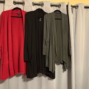 Torrid Women's Cardigan Trio - Red, Black, Gray